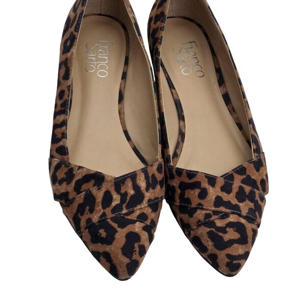 Women's - Franco Sarto Halissa Leopard Pointed Toe Flats, Size 7 - Picture 3 of 8